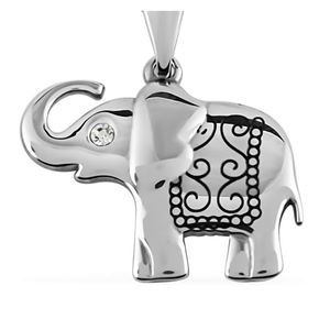 Hallmark, Elephant Pendant & Chain, Austrian Diamond Crystal. Hypoallergenic.